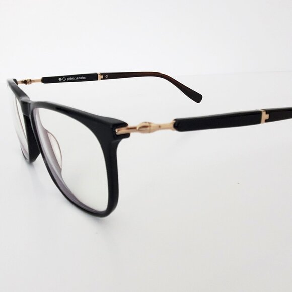 JOHN JACOBS Men's Eyewear Frames Black & Gold Tone Accents Sleek Design *READ* - Picture 1 of 10